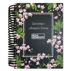 Agenda - Devocional e Anotações Diárias - Floral Preta